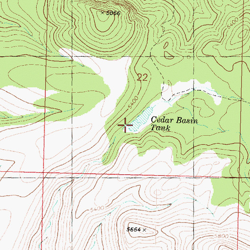 Topographic Map of Cedar Basin Tank, AZ