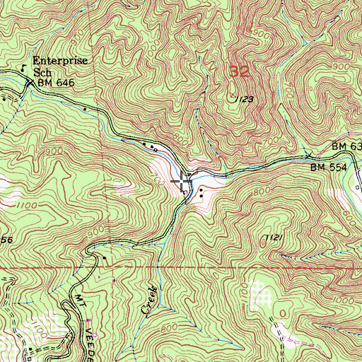 Topographic Map of Montgomery Creek, CA
