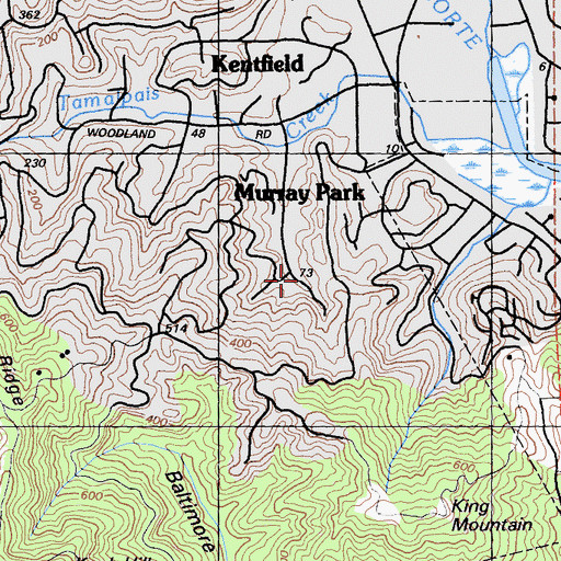 Topographic Map of Murray Park, CA