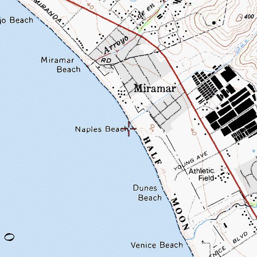 Topographic Map of Naples Beach, CA
