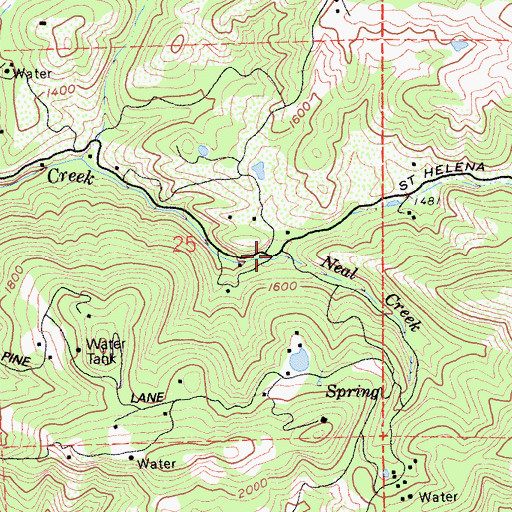Topographic Map of Neal Creek, CA