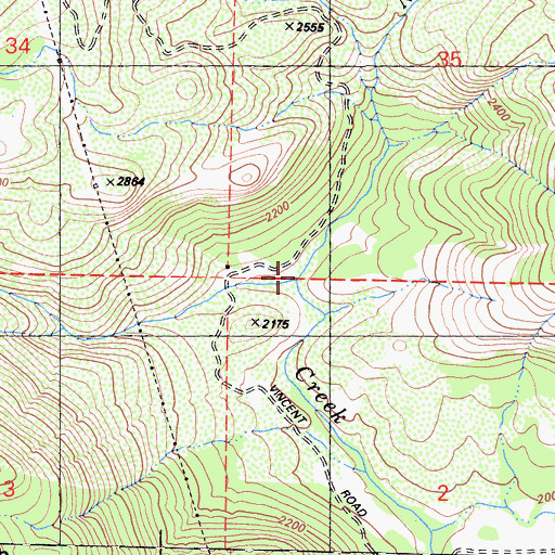 Topographic Map of North Fork Sycamore Creek, CA