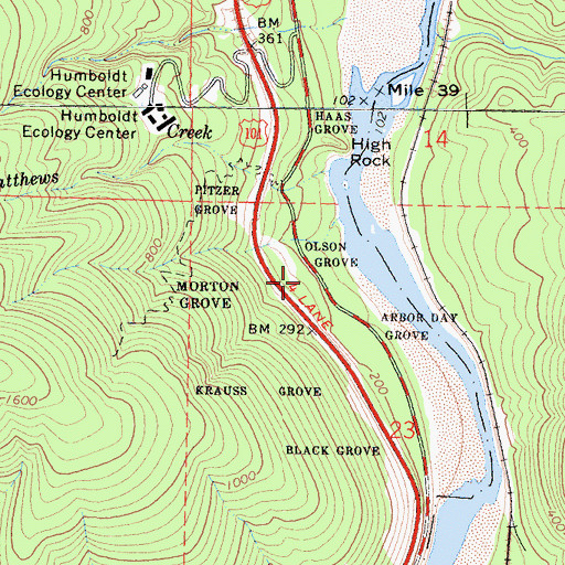 Topographic Map of Olson Grove, CA
