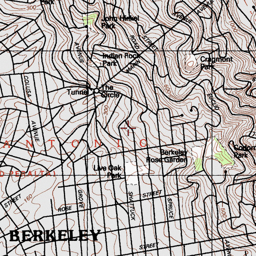 Topographic Map of Oxford Elementary School, CA