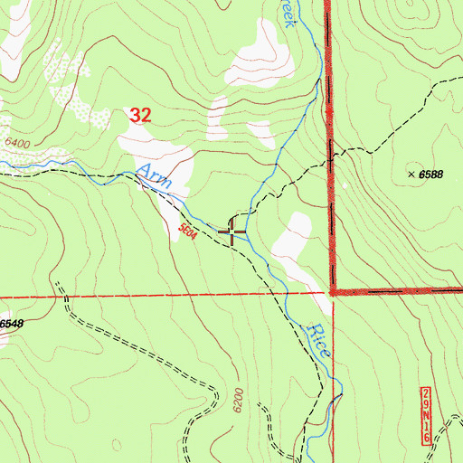 Topographic Map of Panther Creek, CA