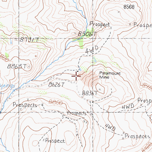 Topographic Map of Paramount Mine, CA