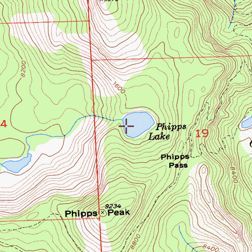 Topographic Map of Phipps Lake, CA