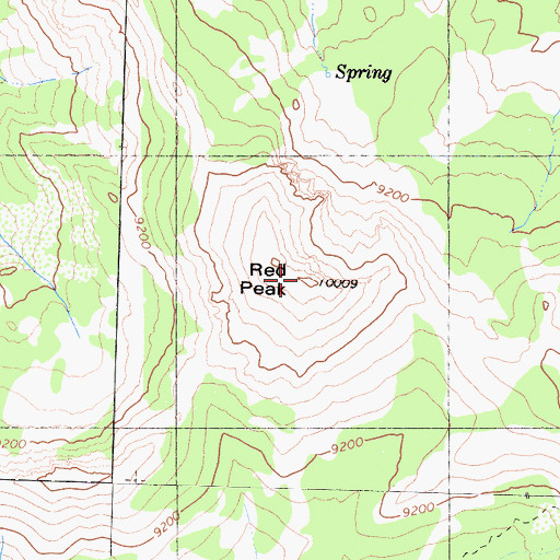 Topographic Map of Red Peak, CA