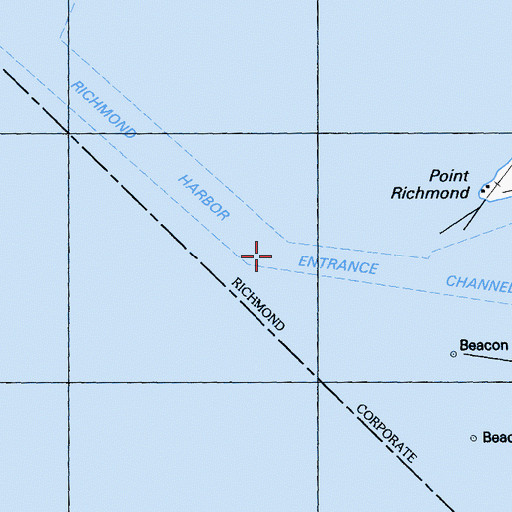 Topographic Map of Richmond Harbor Entrance Channel, CA