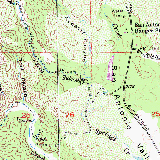 Topographic Map of Rodgers Canyon, CA