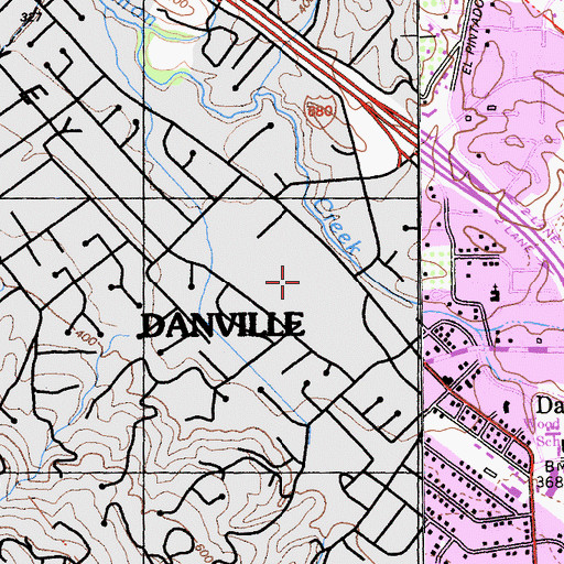 Topographic Map of San Ramon Valley High School, CA