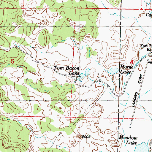 Topographic Map of Tom Bacon Lake, AZ
