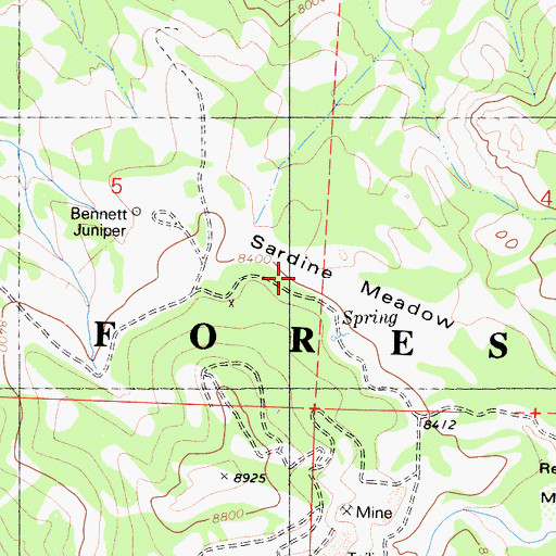 Topographic Map of Sardine Meadow, CA