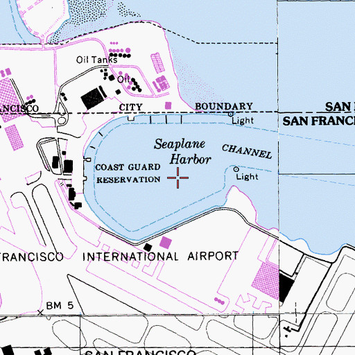 Topographic Map of Seaplane Harbor, CA