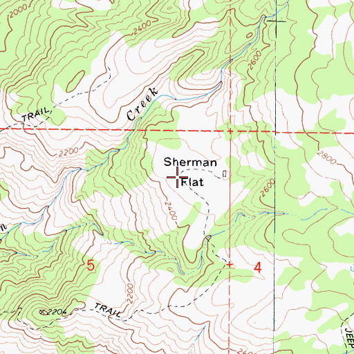 Topographic Map of Sherman Flat, CA