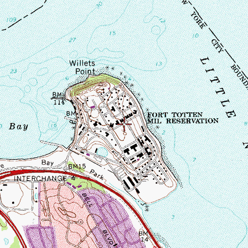 Topographic Map of Fort Totten Park, NY