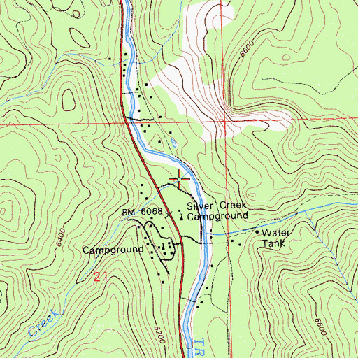Topographic Map of Silver Creek, CA