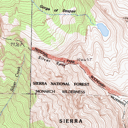 Topographic Map of Silver Spur, CA