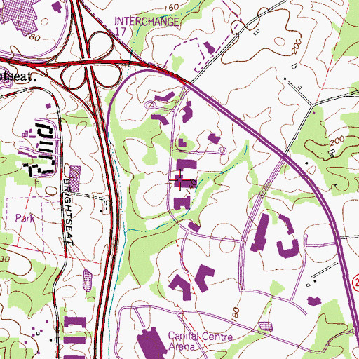 Topographic Map of Prince George's County Sheriff's Office, MD