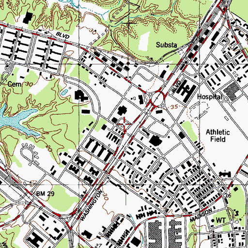 Topographic Map of Fort Eustis - Fort Story Fire and Emergency Services Station 1 Headquarters, VA