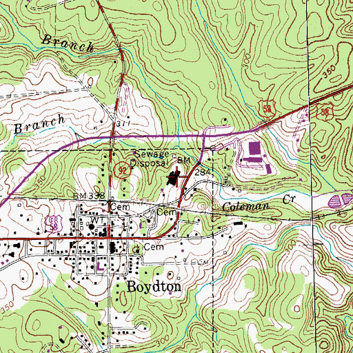 Topographic Map of Mecklenburg County Sheriff's Office, VA