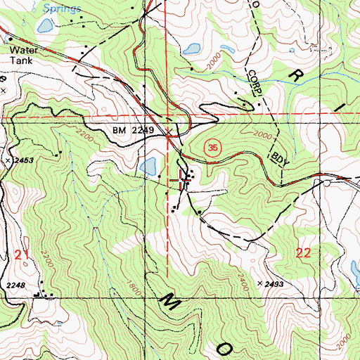 Topographic Map of Skyline Ranch, CA
