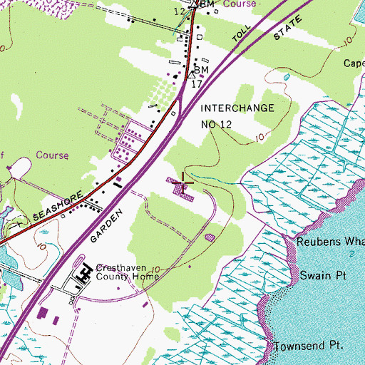 Topographic Map of Cape May County Evening High and Vocational School, NJ