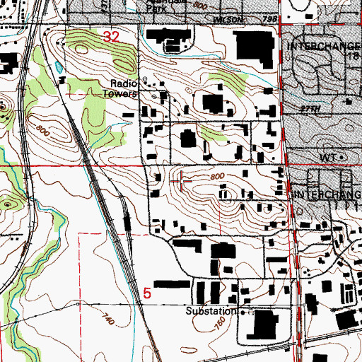Topographic Map of Gerald R Hinzman Center, IA