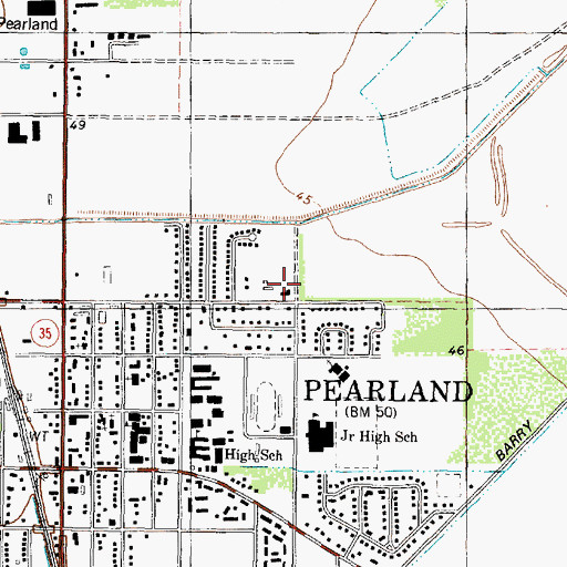 Topographic Map of Pearland Volunteer Fire Department Station 1 Headquarters, TX