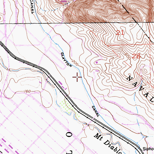 Topographic Map of Clayton Canal, CA