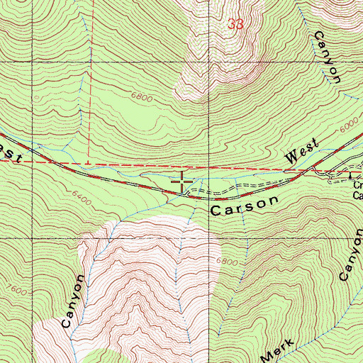 Topographic Map of Cloudburst Canyon, CA