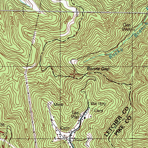 Topographic Map of Rock Spring, KY