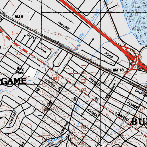 Topographic Map of Coolidge Grammar School, CA