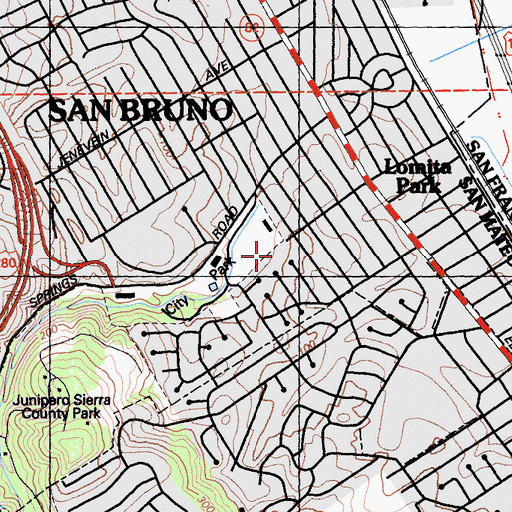 Topographic Map of El Crystal Elementary School, CA