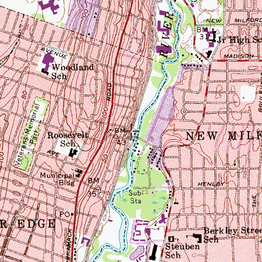 Topographic Map of River Edge Station, NJ