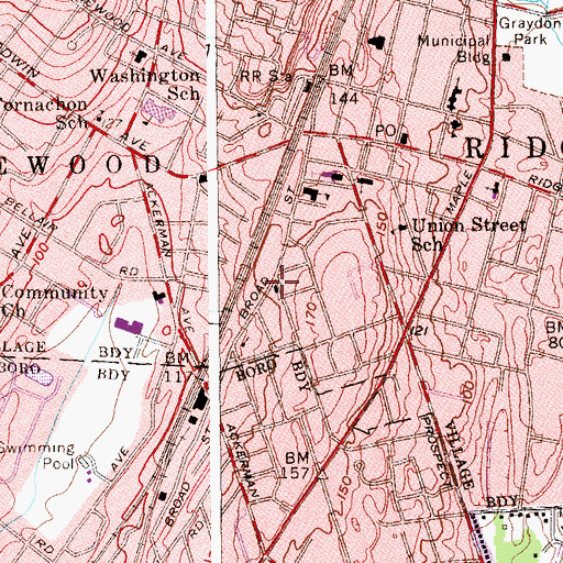 Topographic Map of Metropolitan African Methodist Episcopal Zion Church, NJ