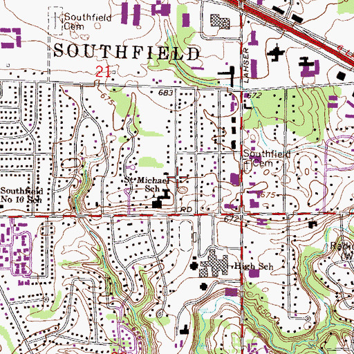 Topographic Map of Woodmont Academy, MI