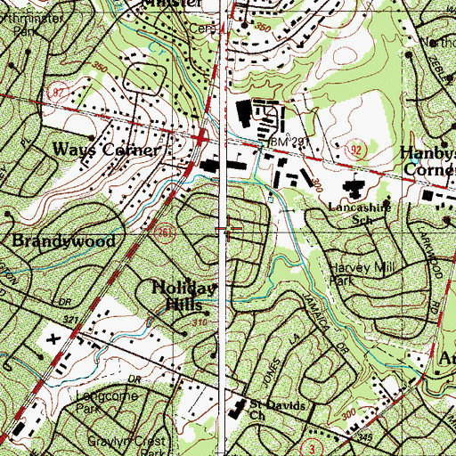 Topographic Map of Maplechase, DE