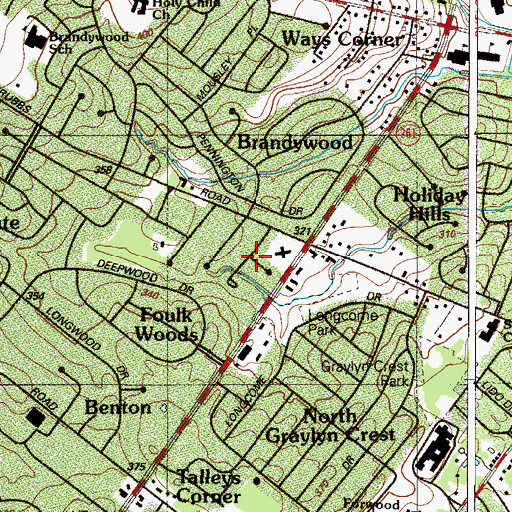 Topographic Map of Sunnybrae, DE