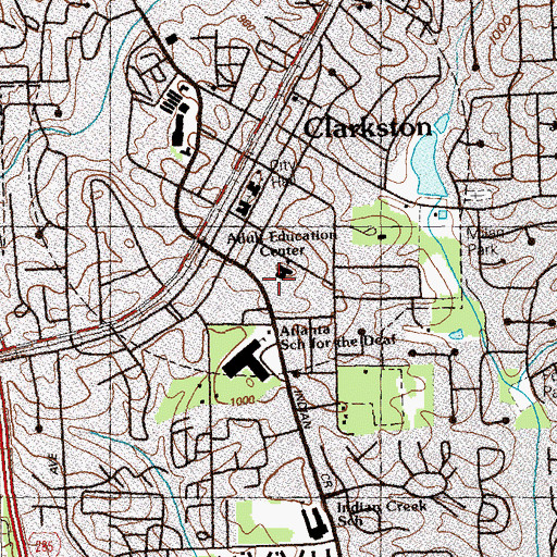 Topographic Map of Dekalb Alternative Night School, GA