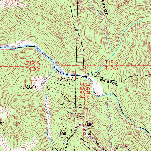 Topographic Map of Middle Fork Kings River, CA