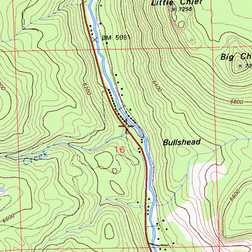Topographic Map of Pole Creek, CA