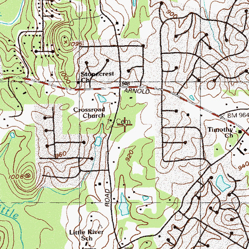 Topographic Map of Cherokee Christian School, GA
