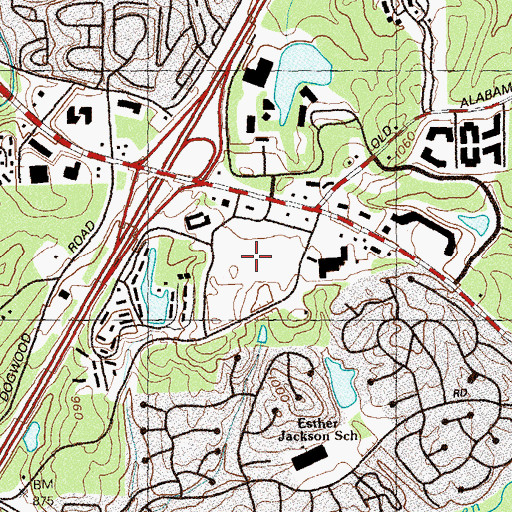 Topographic Map of Plaza at Roswell Shopping Center, GA