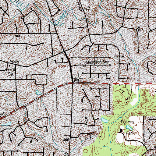 Topographic Map of Crossroads Centre, GA