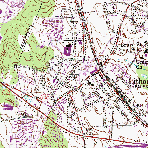 Topographic Map of Lithonia-Davidson Library, GA