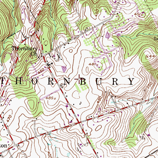 Topographic Map of Cobblestones at Thornbury, PA