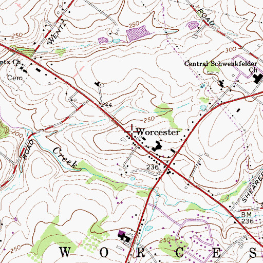 Topographic Map of Center Point Village Office Park, PA