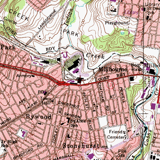 Topographic Map of 69th Street Station, PA