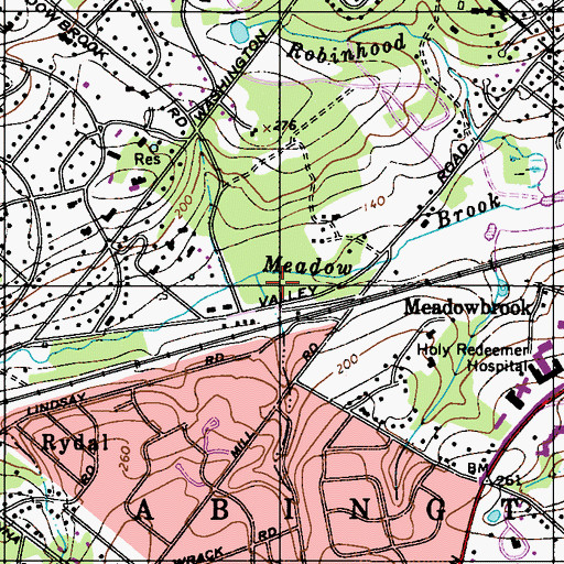 Topographic Map of Abington Township Game Preserve, PA
